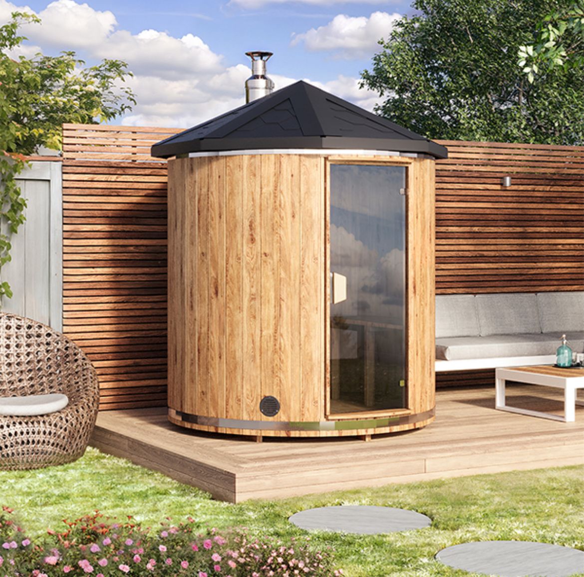 Vertical Outdoor Sauna